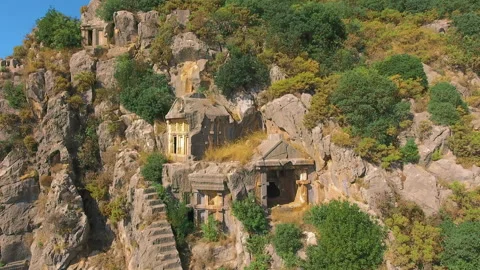 The Lycian tombs of Myra Stock Footage 220868700