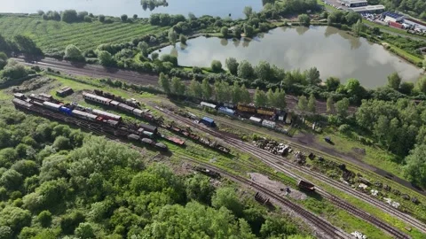 Lydney junction and ponds Forest of Dean UK Stock Footage 294922722