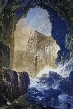 Lydstep Beach, Lydstep Haven, Pembrokeshire, South Wales known for its dramatic Illustrazione stock