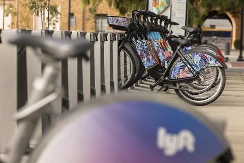 Lyft Bicycle Share Stock Photos