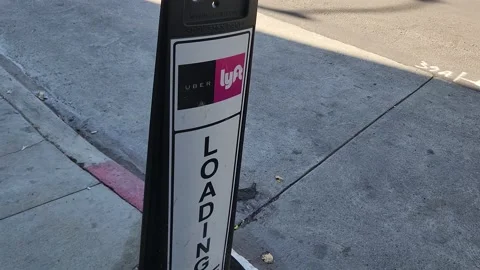 Lyft Uber Loading Zone Signage Street Video stock 227560308