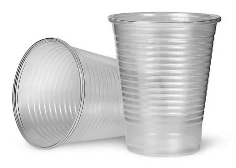 Lying and standing plastic cups Stock Photos