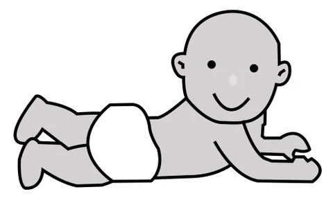 Lying baby Stock Illustration