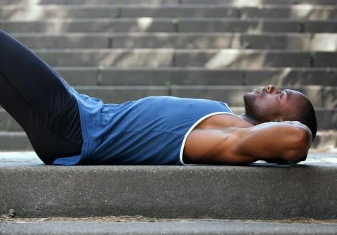 Lying on back Stock Photos