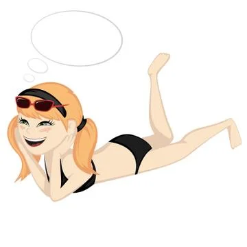 Lying on the beach Stock Illustration
