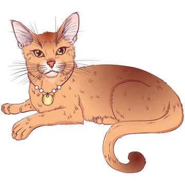 Lying Bengal breed cat Stock Illustration