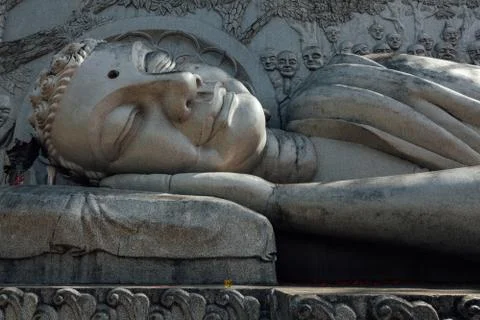 Lying Buddha statue at the Long Son Pagoda, Nha Trang, Vietnam Stock Photos
