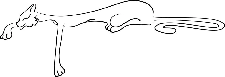 Lying cat Stock Illustration