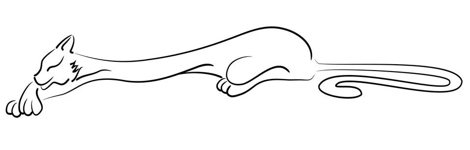 Lying cat Stock Illustration