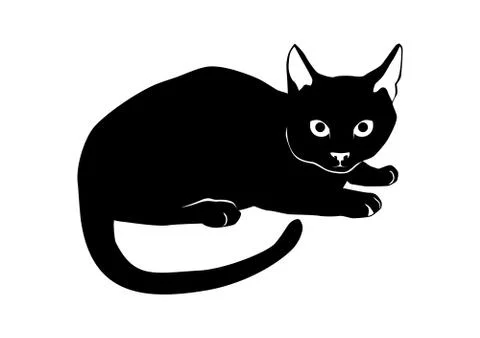 Lying cat. Stock Illustration