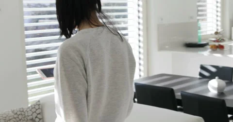 Lying down and watching the screen non-stop Stock Footage 143565247