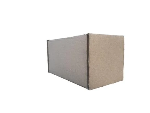 Lying down cardboard box on transparent background ready for use Stock Photos