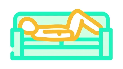Lying down position diarrhea color icon animation 動画素材 327257514
