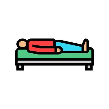 Lying down position diarrhea color icon vector illustration Illustrazione stock