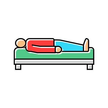 Lying down position diarrhea color icon vector illustration 库存插图
