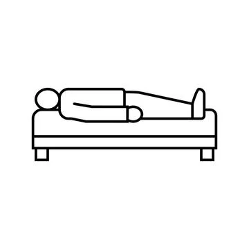 Lying down position diarrhea line icon vector illustration Stock Illustration
