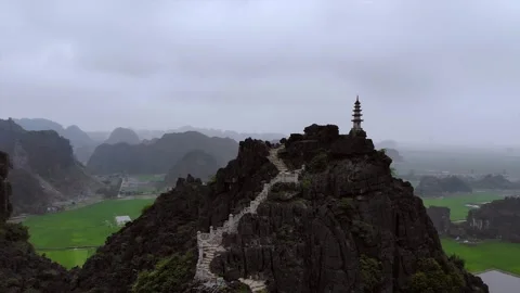 Lying Dragon on Limestone Mountains in Ninh Binh Vietnam. Stock Footage 248889264