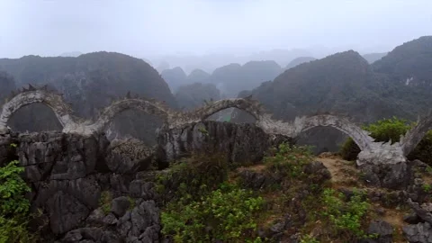 Lying Dragon on Limestone Mountains in Ninh Binh Vietnam. Stock Footage 248889290