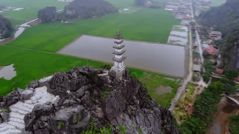 Lying Dragon on Limestone Mountains in Ninh Binh Vietnam. Stock Footage 248889329