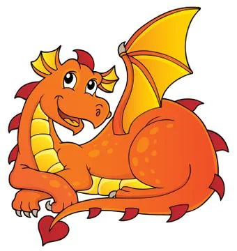 Lying dragon theme image Stock Illustration
