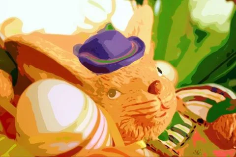 Lying easter bunny Stock Photos