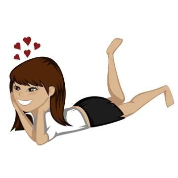 Lying on the floor Stock Illustration