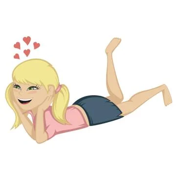 Lying on the floor Stock Illustration