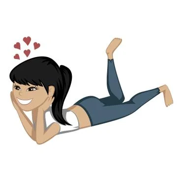 Lying on the floor Stock Illustration