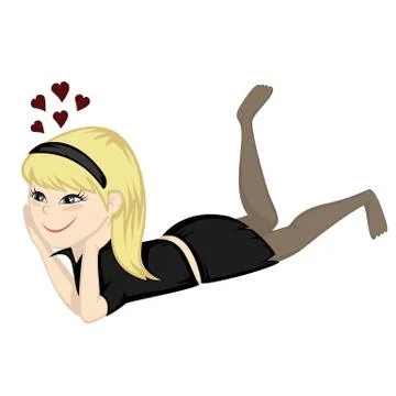 Lying on the floor Stock Illustration