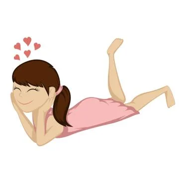 Lying on the floor Stock Illustration