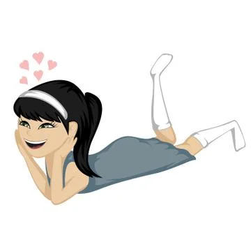 Lying on the floor Stock Illustration