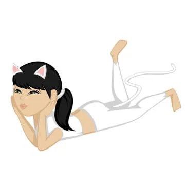 Lying on the floor Stock Illustration