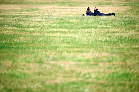 Lying on the grass Stock Photos