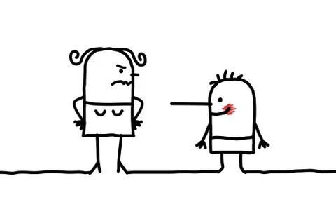 Lying kid &amp; mother Stock Illustration