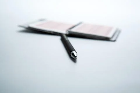 Lying pen on white background Stock Photos