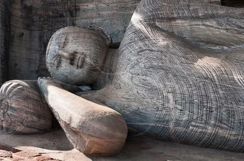 Lying reclining buddha Stock Photos