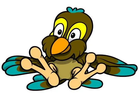 Lying Sparrow Stock Illustration