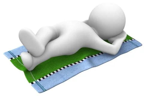 Lying under sun Stock Illustration