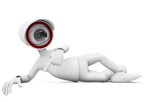 Lying watching and pointing Stock Illustration