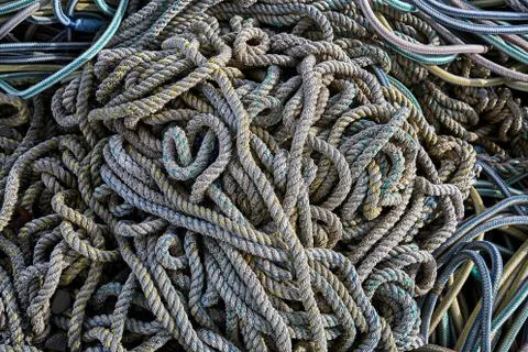 Lying wicker ropes 스톡 사진