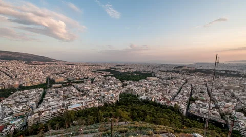 Lykavittos Sunset Stock Footage 52180663