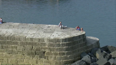 Lyme Regis And Cob Stock Footage 65445158