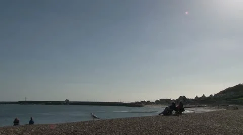 Lyme Regis Beach Stock Footage 18010080