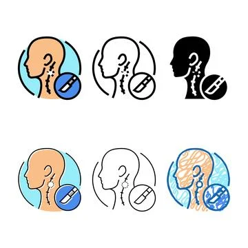 Lymph node dissection surgery concepts color icon vector Stock Illustration