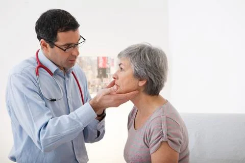 Lymph node, elderly person Stock Photos
