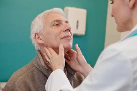 Lymph node, elderly person Stock Photos