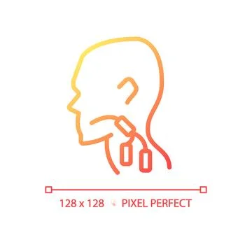 Lymph nodes pixel perfect gradient linear vector icon Illustrazione stock