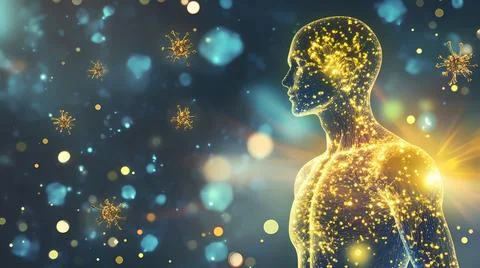 Lymphatic System Illustration with Glowing Effects Stock Illustration
