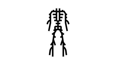 Lymphatic system line icon animation Stock Footage 224260767