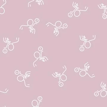 Lymphoma disease line seamless pattern Stock Illustration
